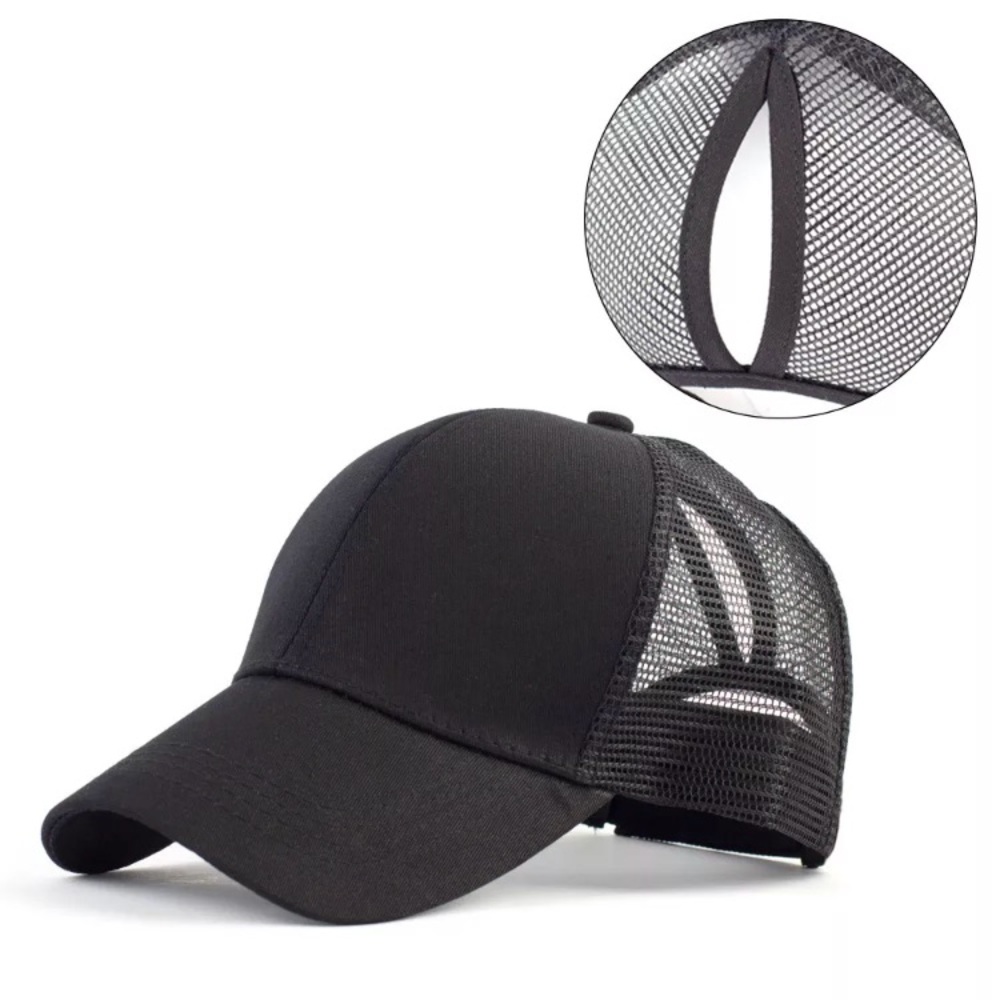 Black pony Tail Baseball / trucker hat